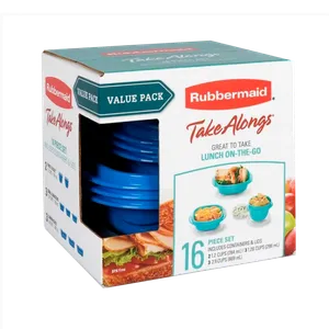 Set de Envases 16 Piezas Varios Tamaños Takealongs Rubbermaid